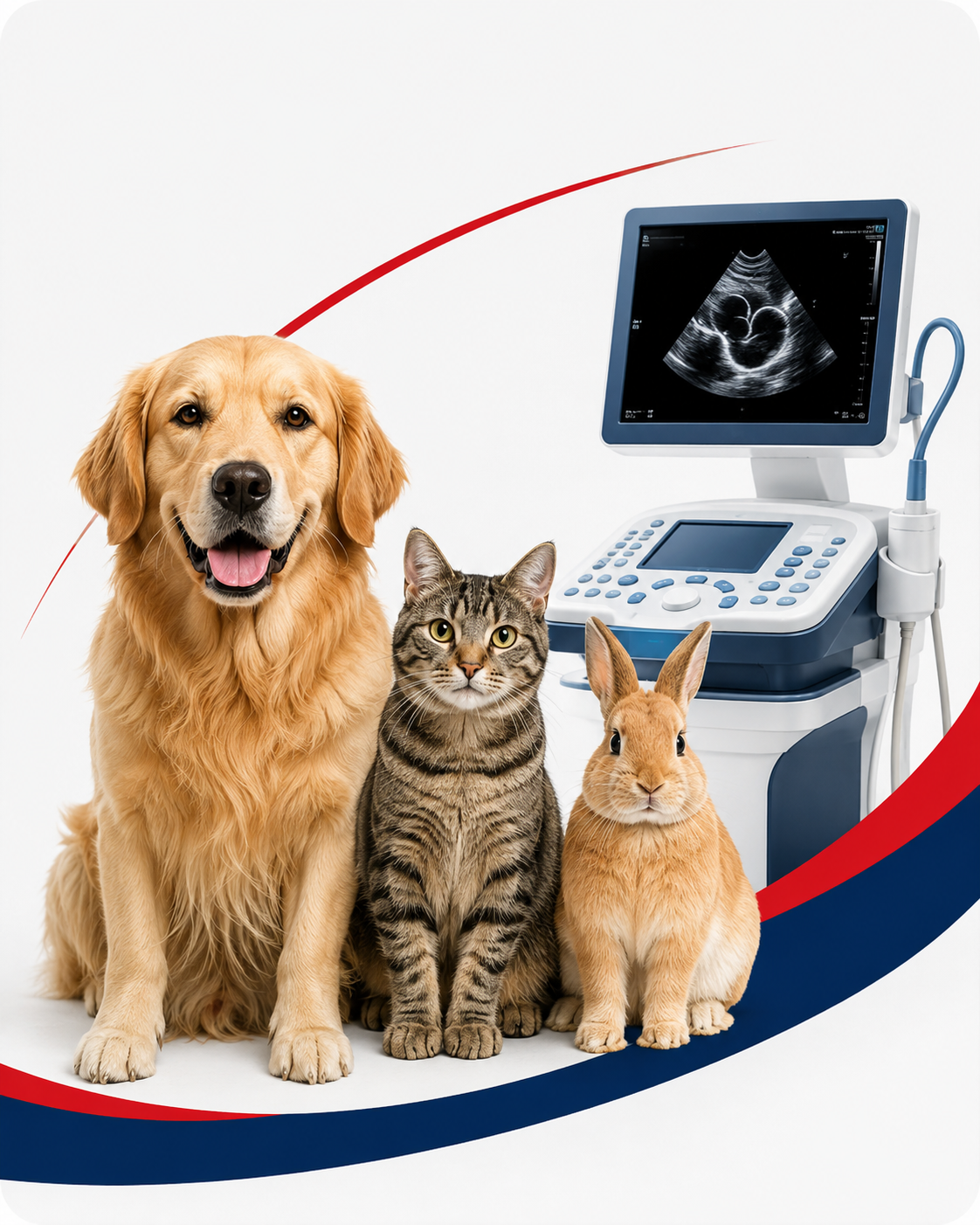 Cão, gato e coelho atendidos pelo Plantão Vet